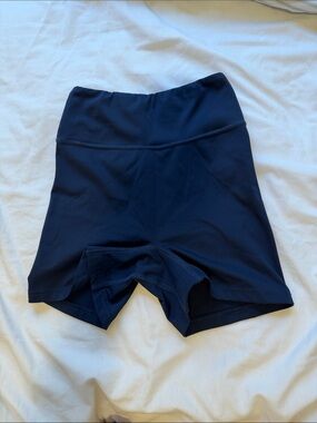 High-Rise Navy Bike Shorts for Women
